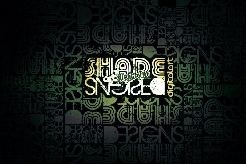 Text-based Graphic Design — Black, Dark