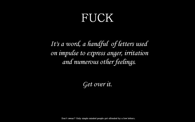 Text-based image with profanity