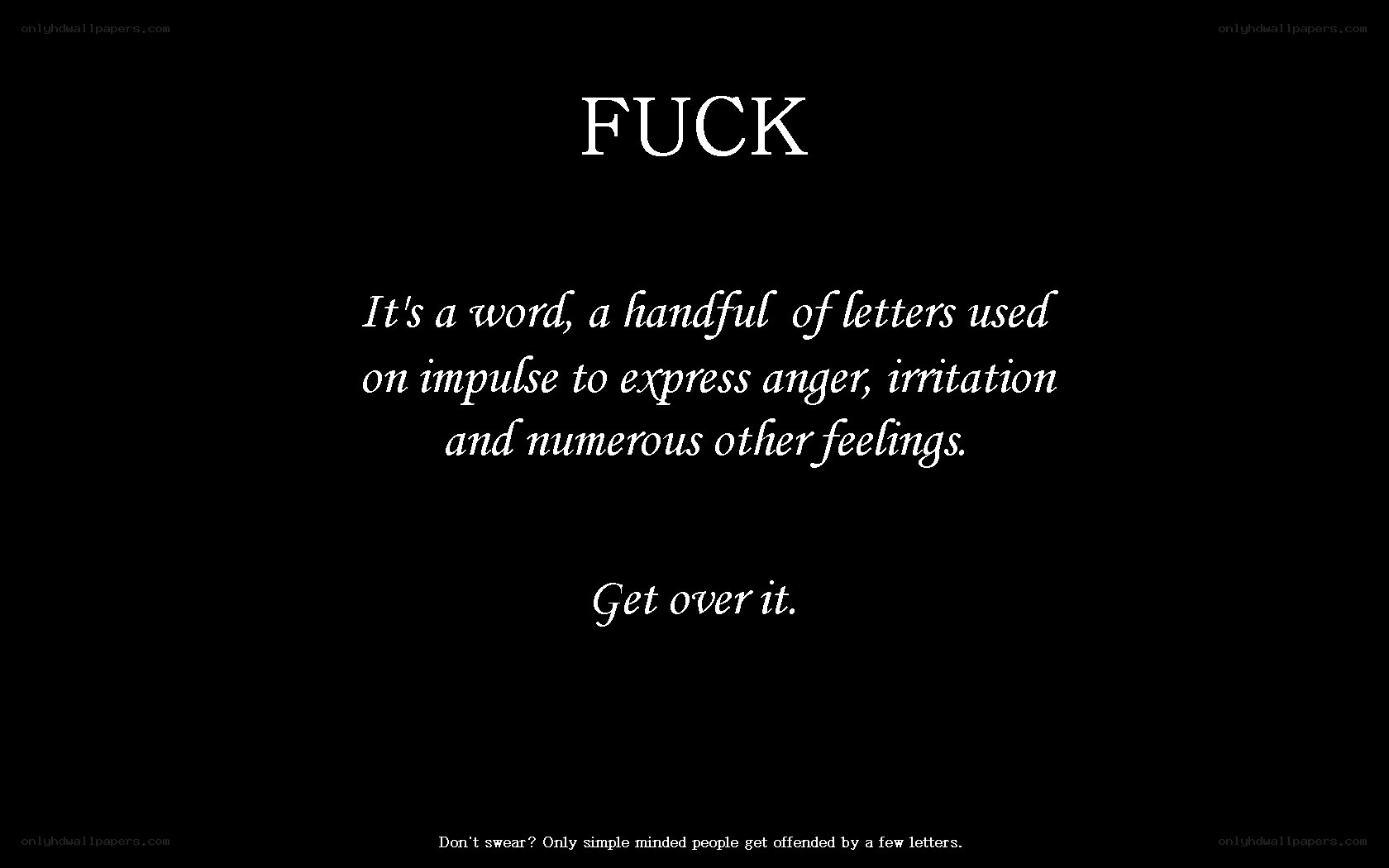 Text-based image with profanity