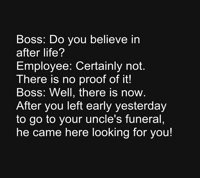 Text-based Joke — Black, Humorous
