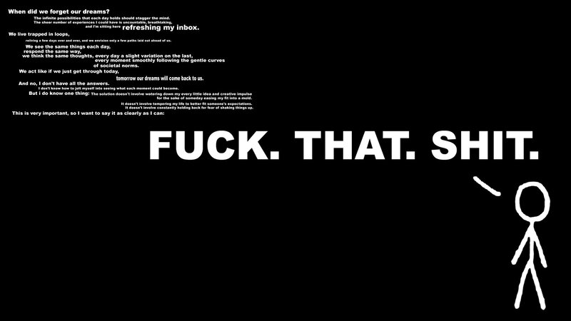 text-based meme with profanity