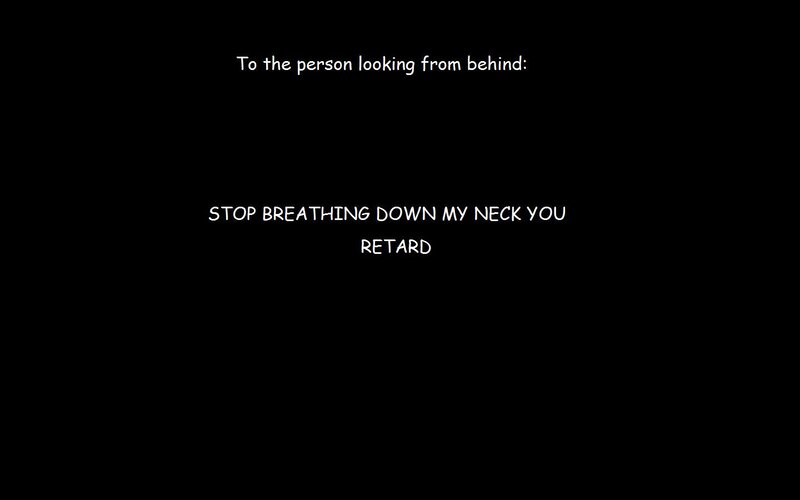 text-based message on black background
