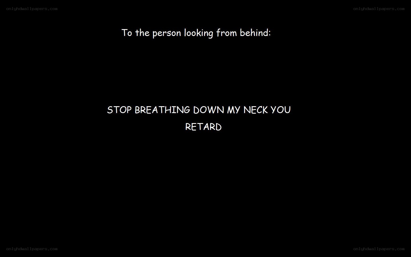 text-based message on black background