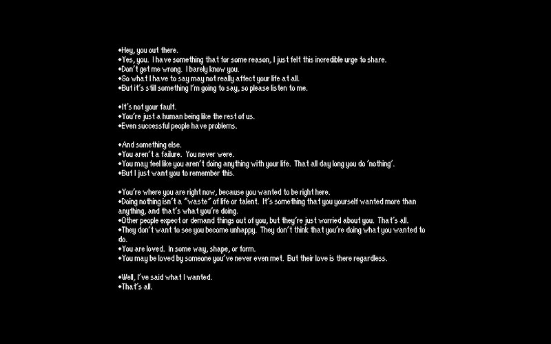 text-based message on black background