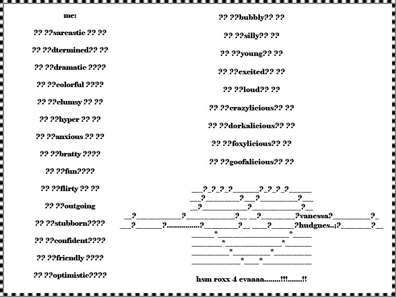 text-based personality list