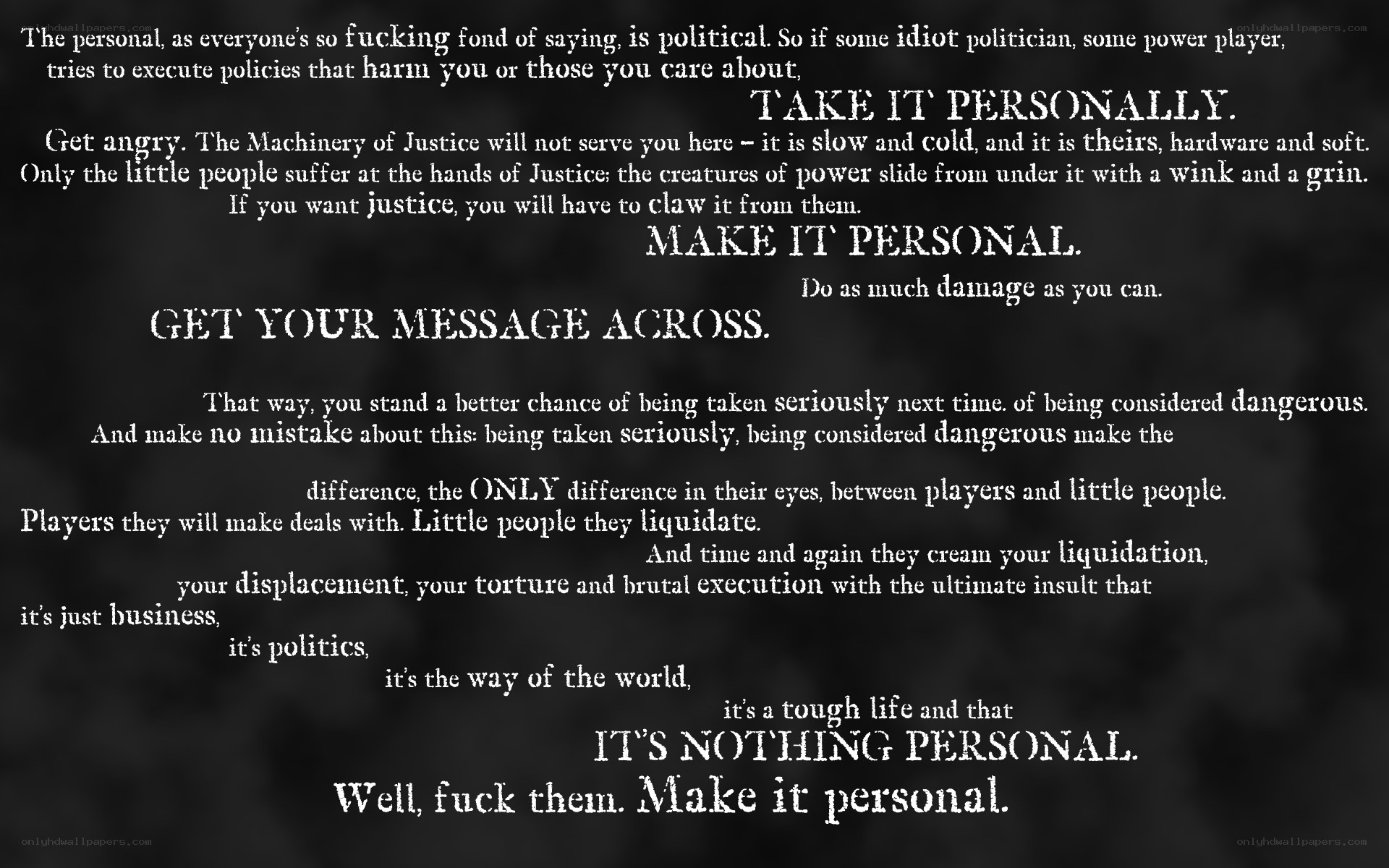 text-based political message