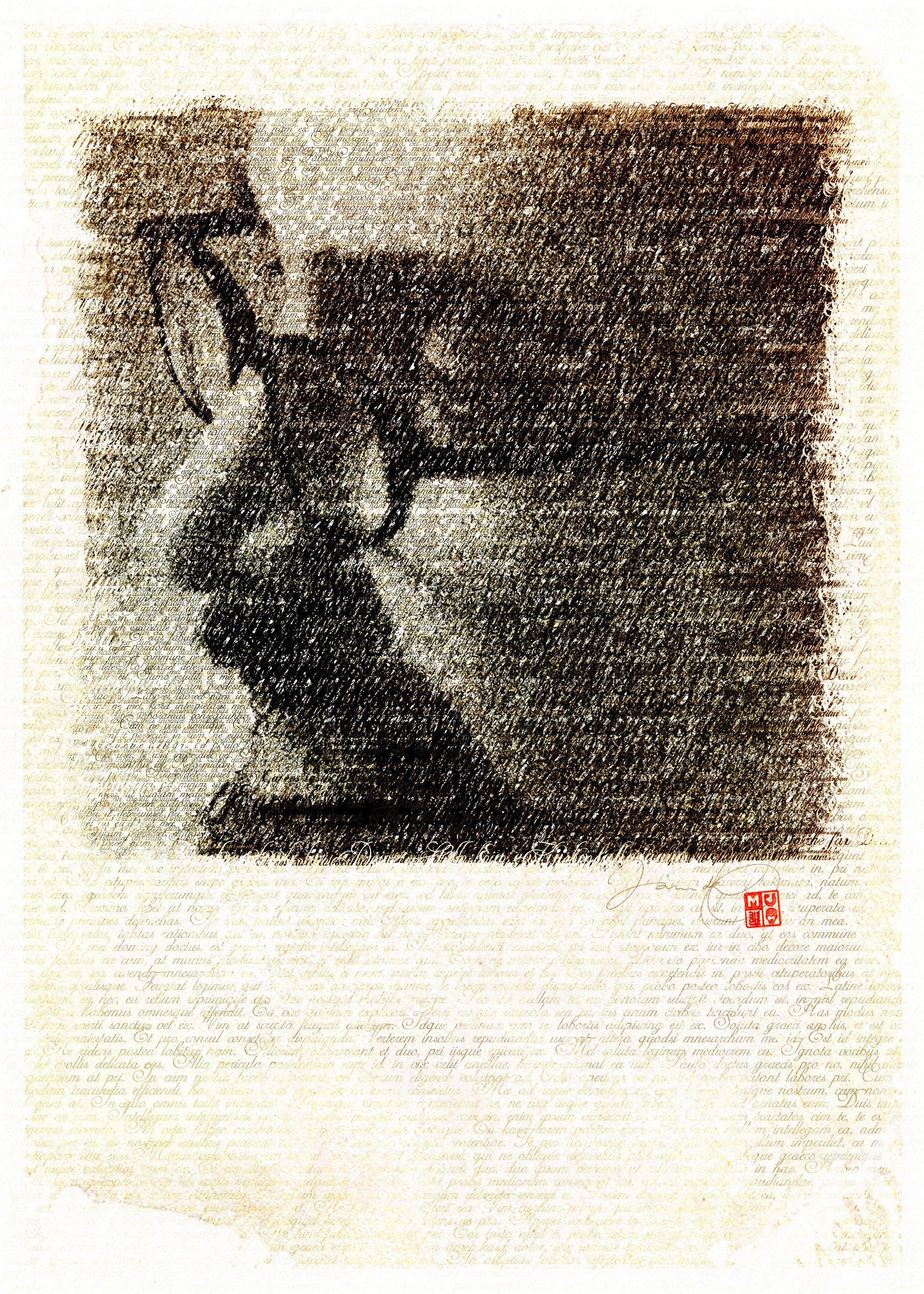 text-based portrait art