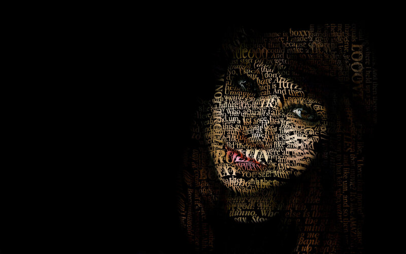 Text-based Portrait of a Man