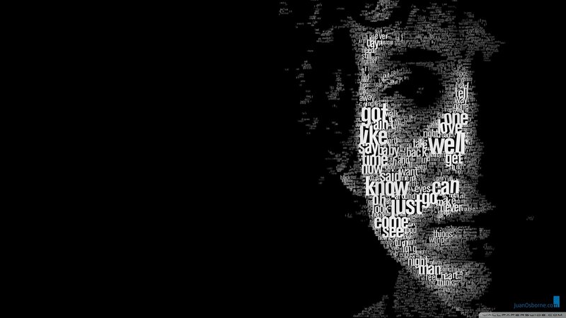 Text-based Portrait of Man