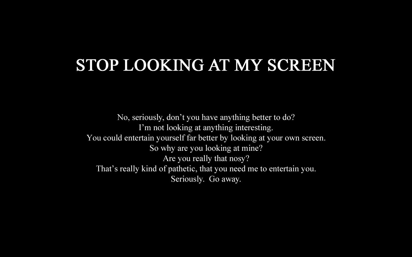 Text-based screen message