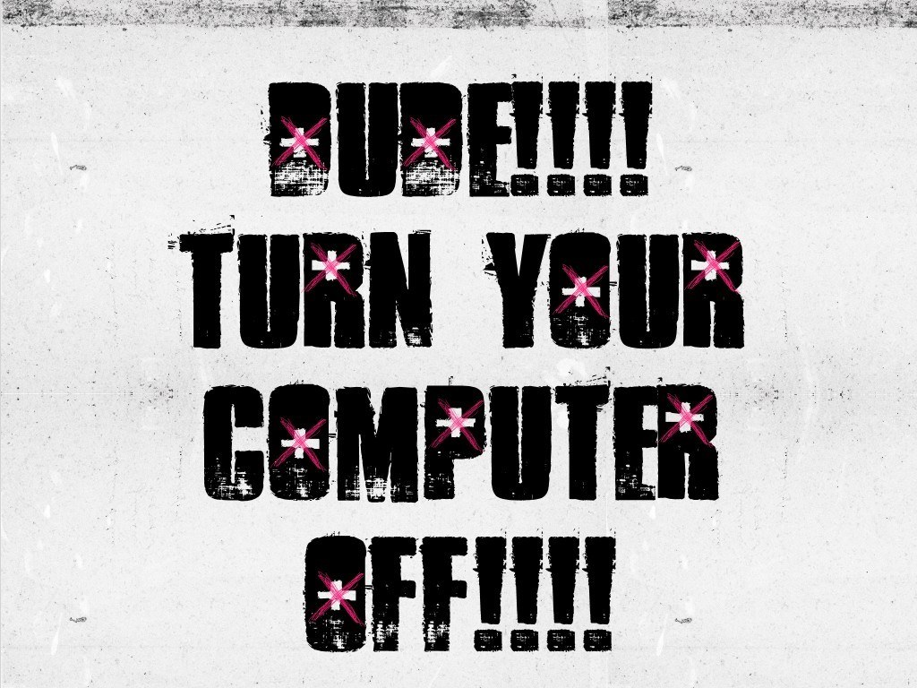 text-based warning message