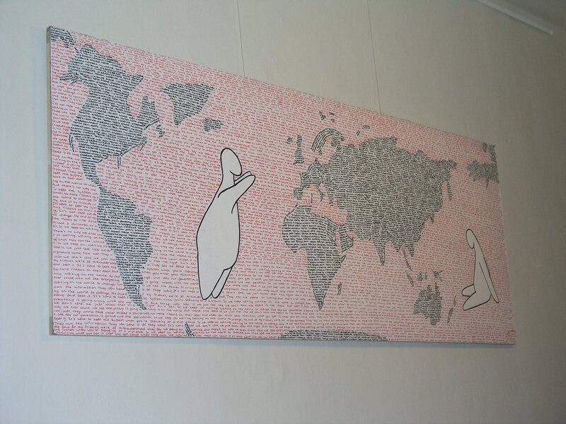 text-based world map art