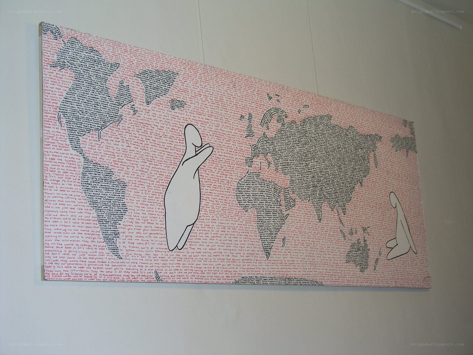 text-based world map art