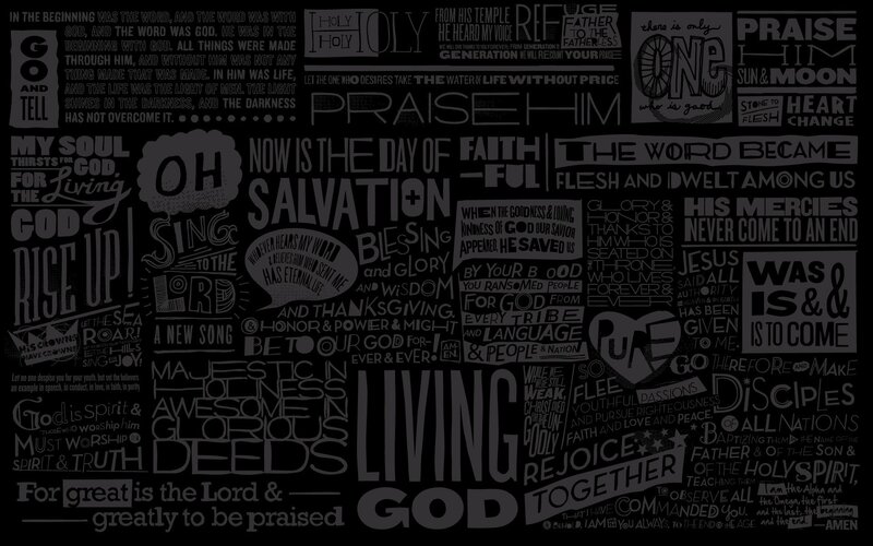 Text Collage on Black Background — Inspirational