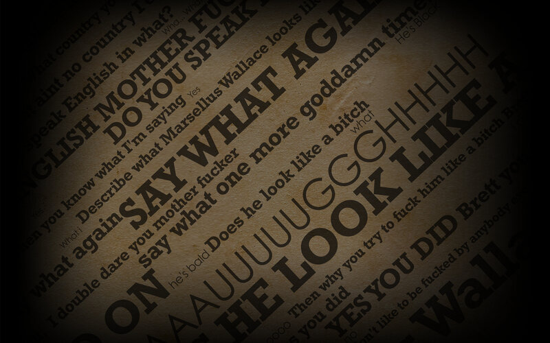 Text Collage on Brown Paper
