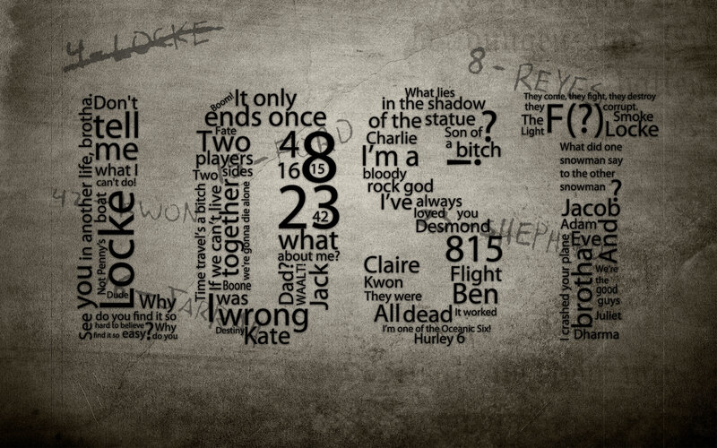 Text Collage on Textured Background — Gray