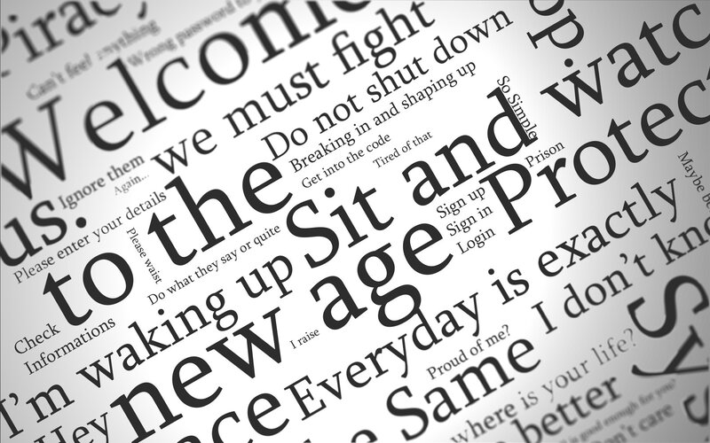 Text Collage on White