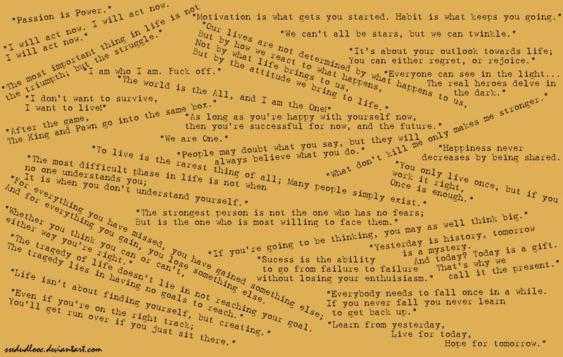 Text Collage on Yellow Background