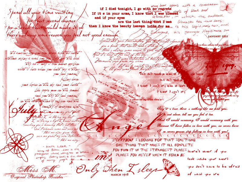 Text Collage with Butterflies