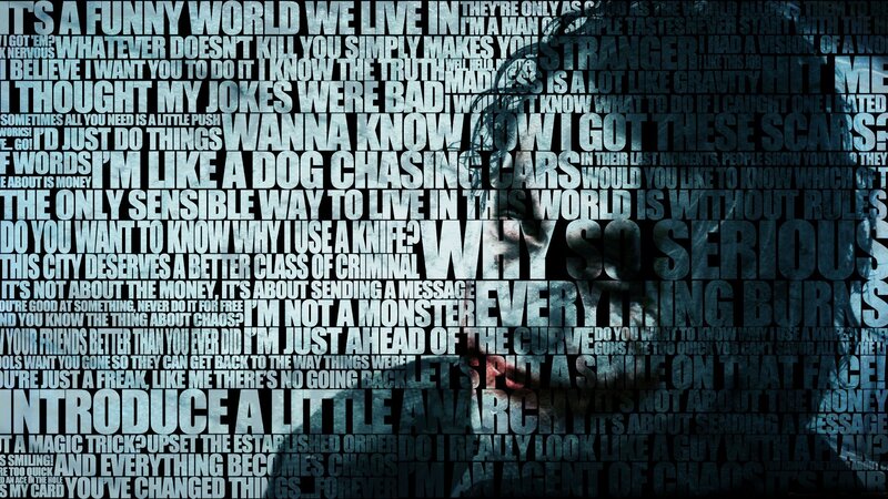 Text Collage with Face — Black