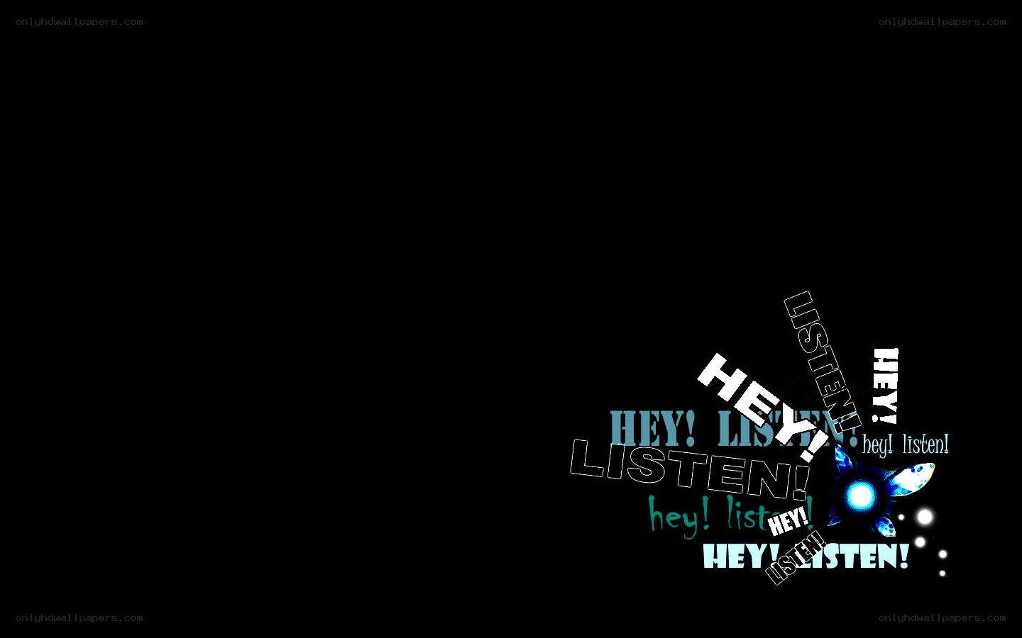 text collage with glowing object