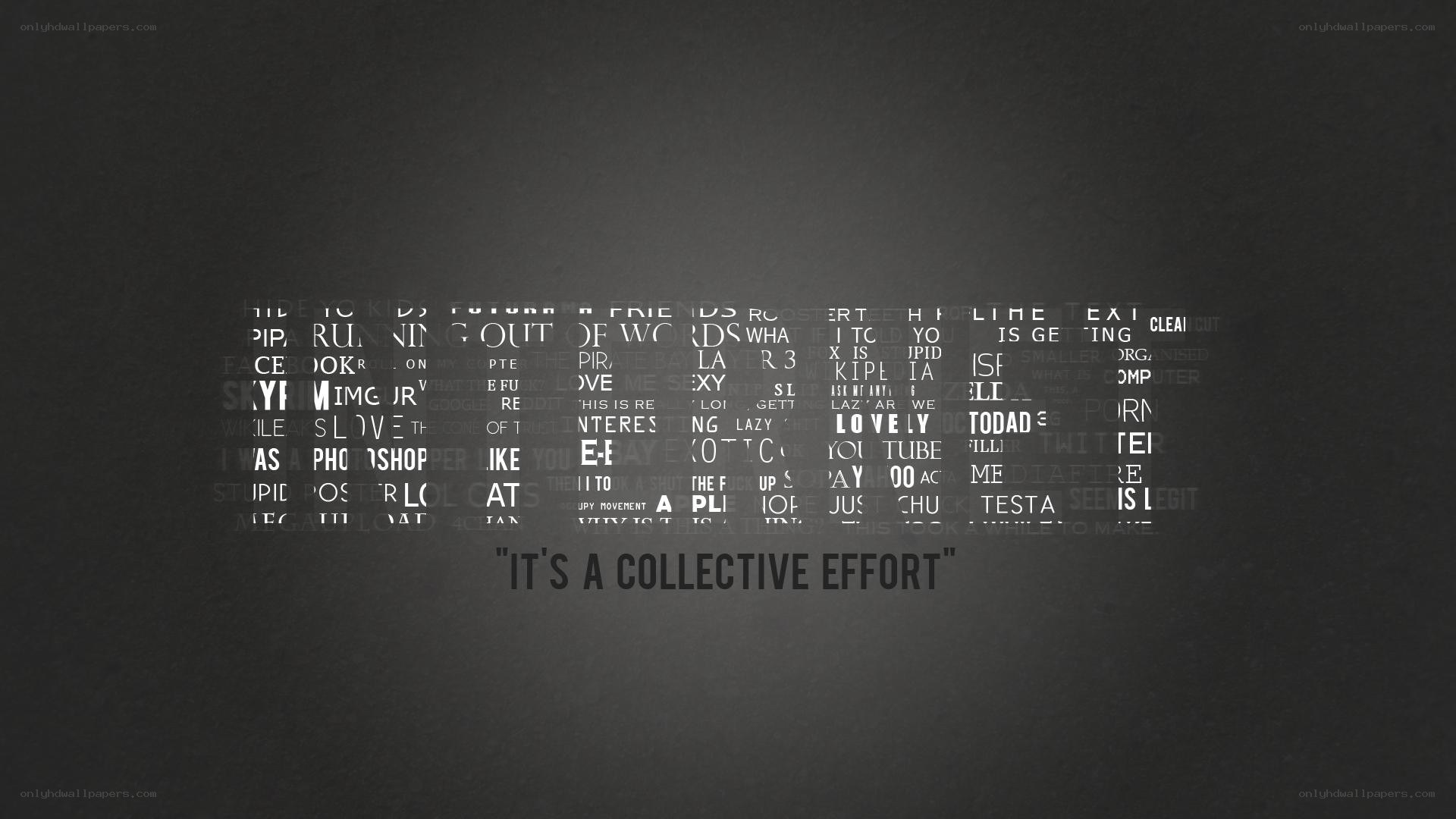 text collage with quote