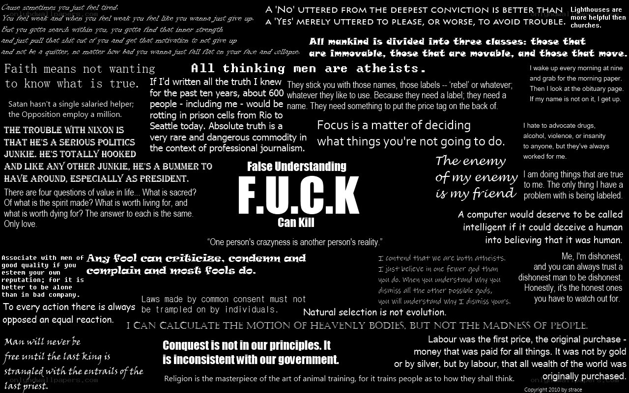 text collage with quotes