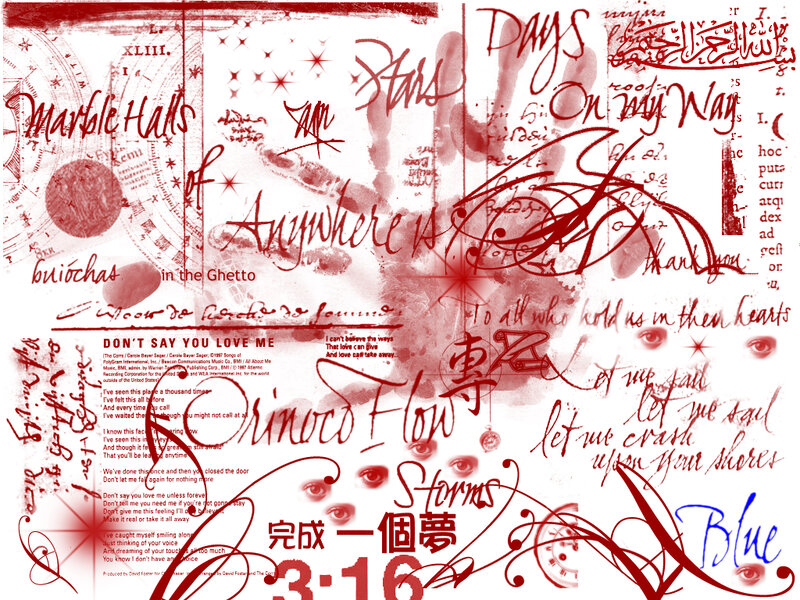 Text Collage with Stars
