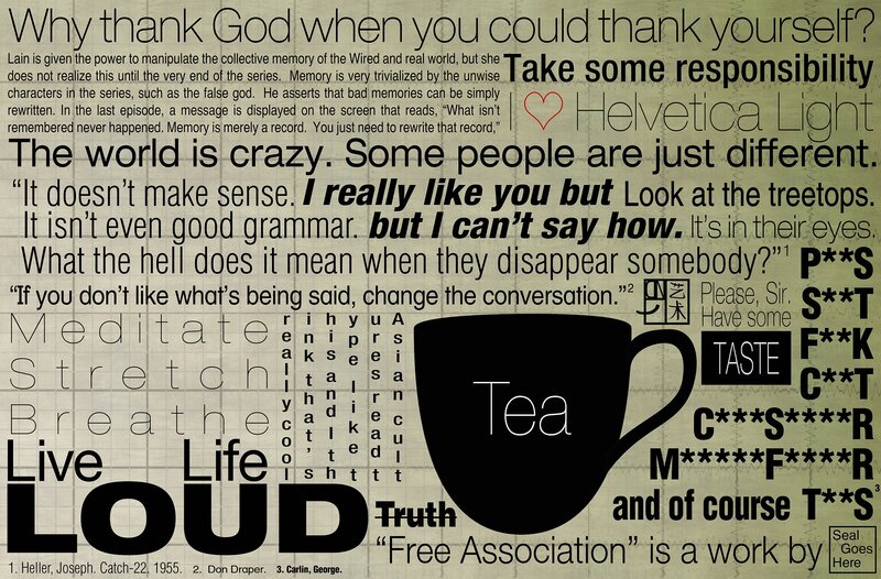 Text Collage with Teacup