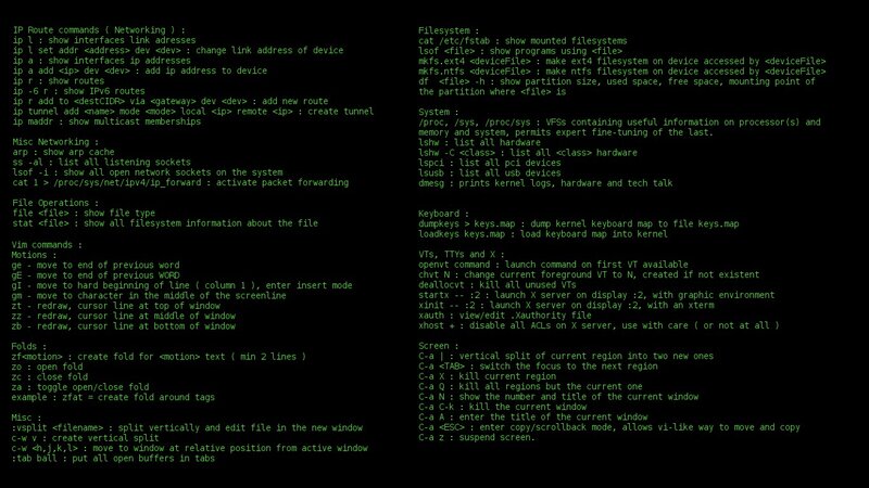 Text Commands on Screen