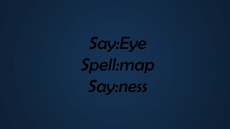 Text display on blue background