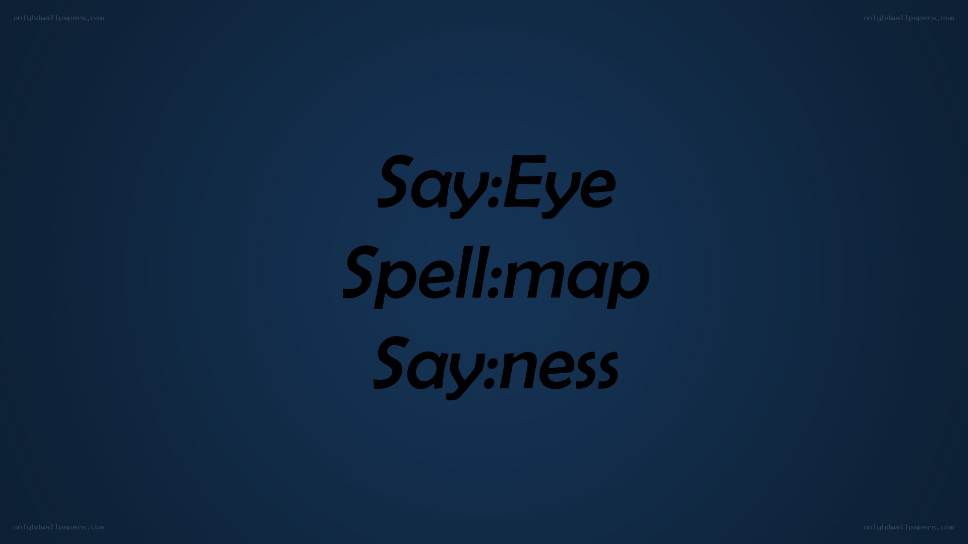 Text display on blue background