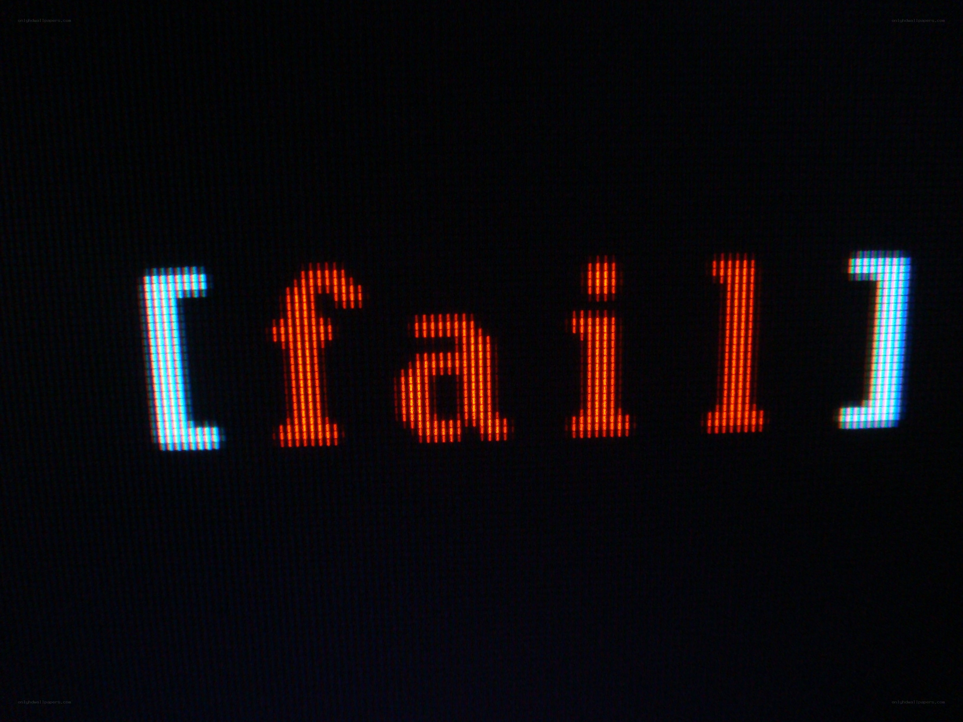 text display showing fail