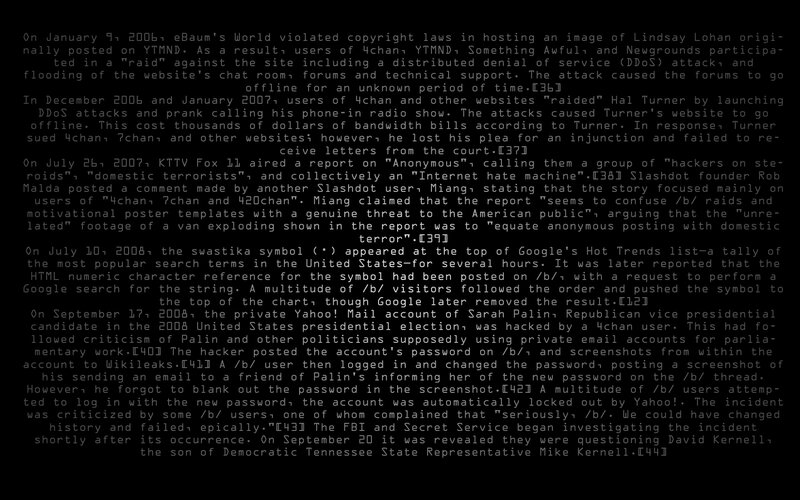 Text document about online forums