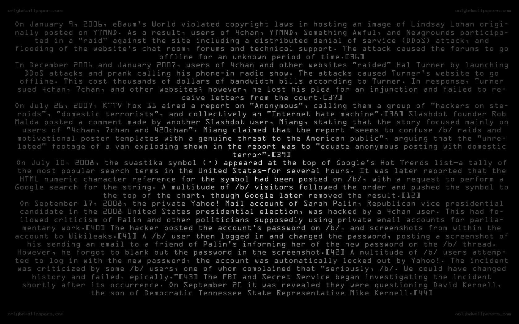 Text document about online forums