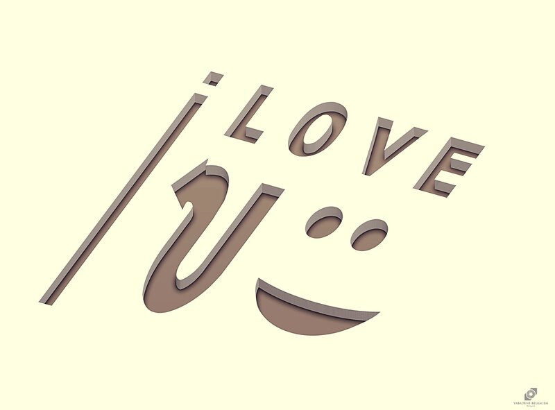 Text Forming a Smiley Face