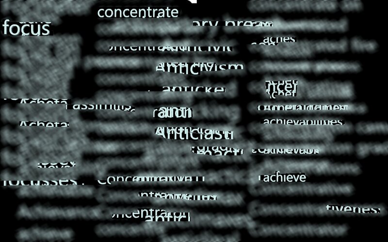 Text Fragments on Dark Background