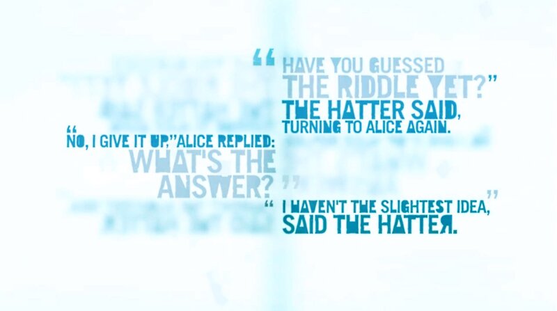 Text from Alice in Wonderland — Blue