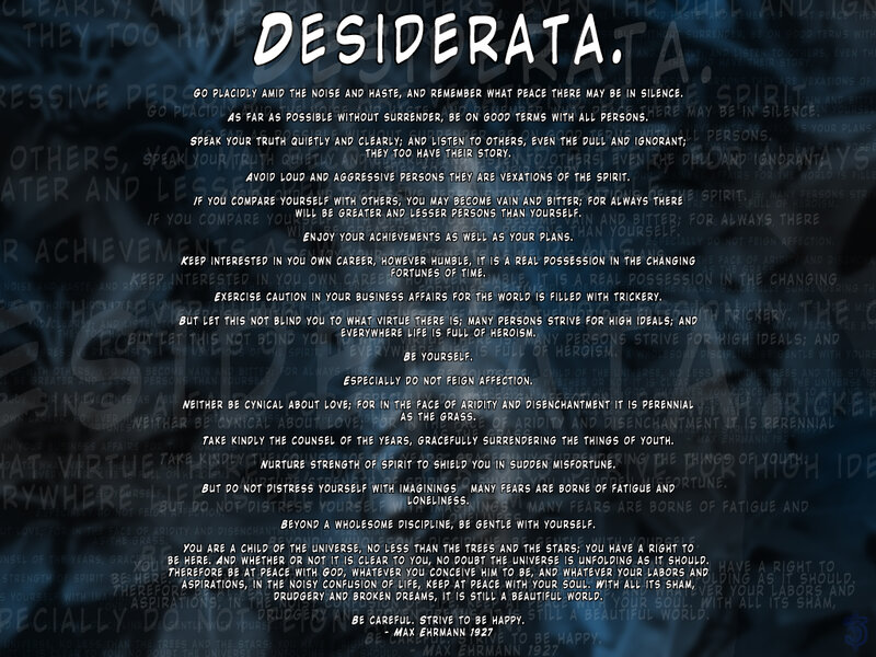 Text from Desiderata Poem