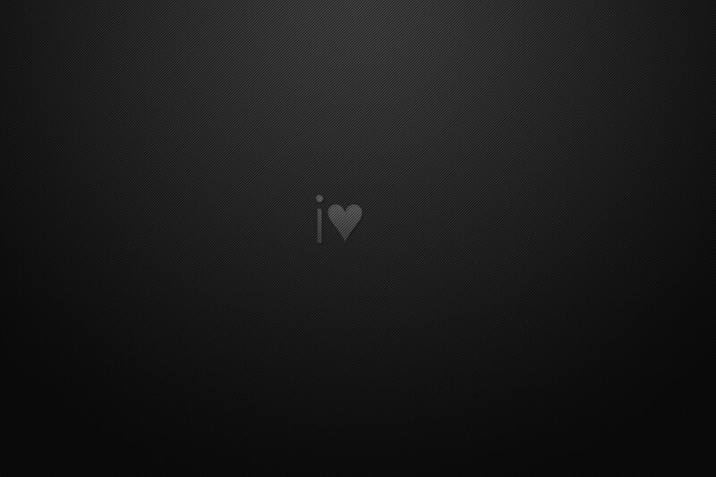 Text I Love on Black