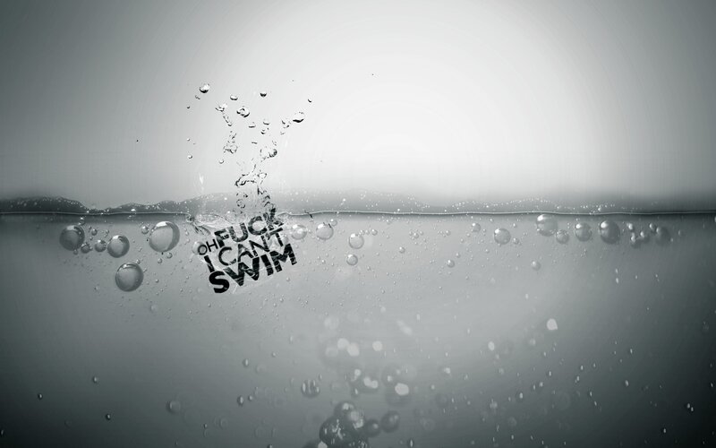 Text in Water — Gray
