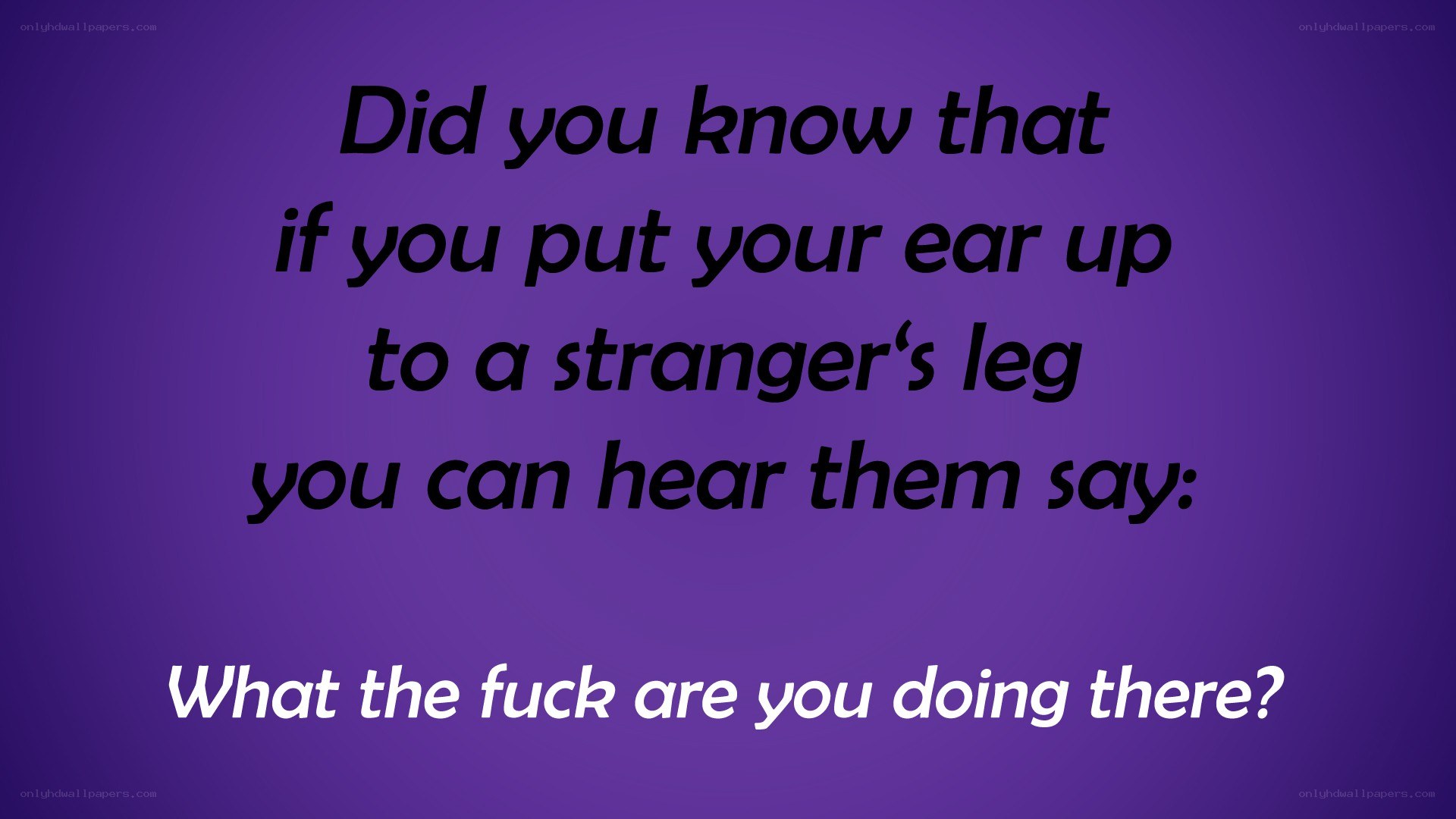 text joke about stranger's leg