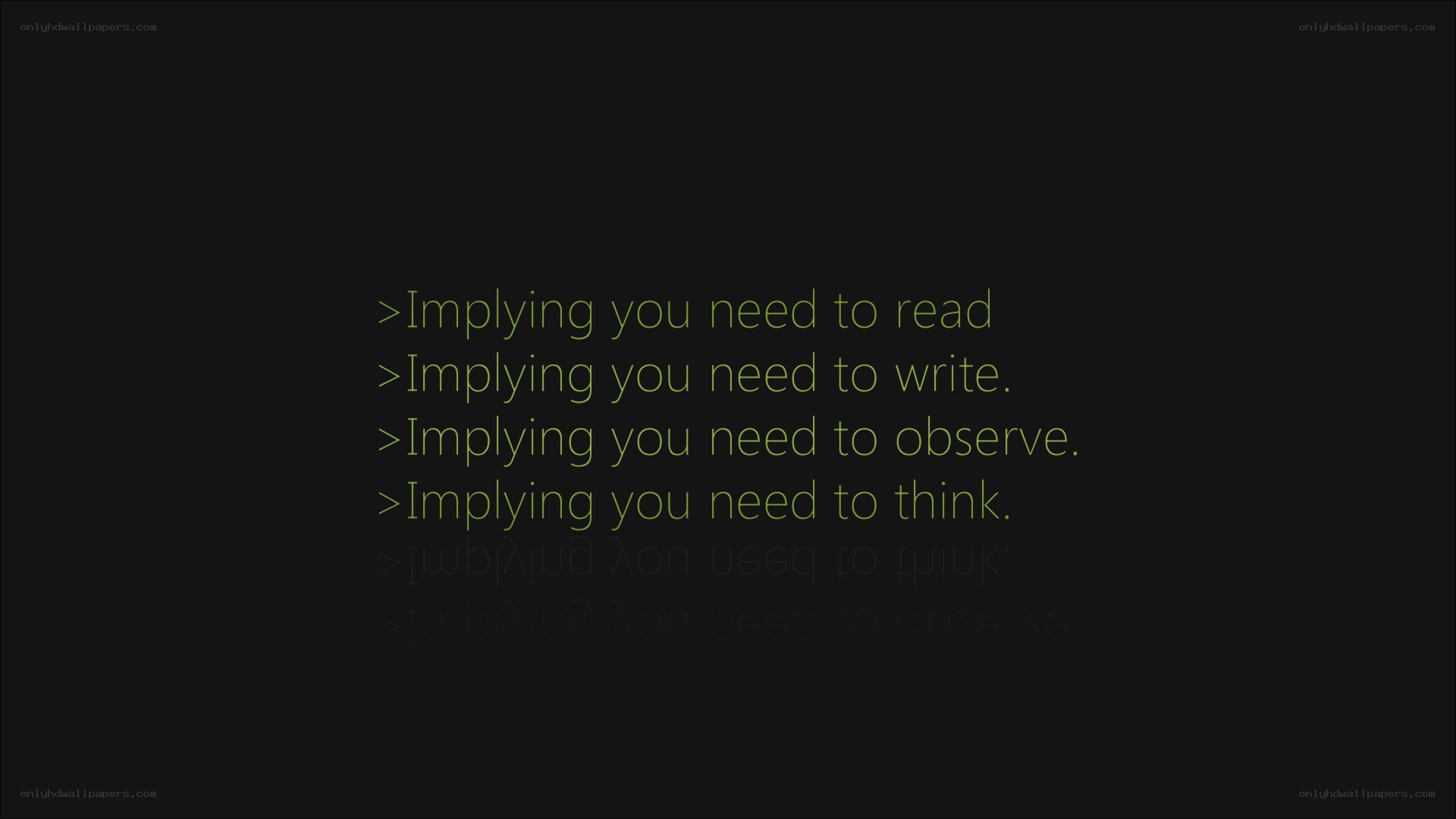 text list on dark background