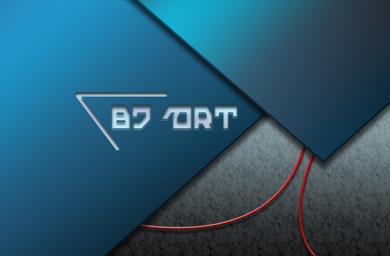 Text Logo on Abstract Background — Blue