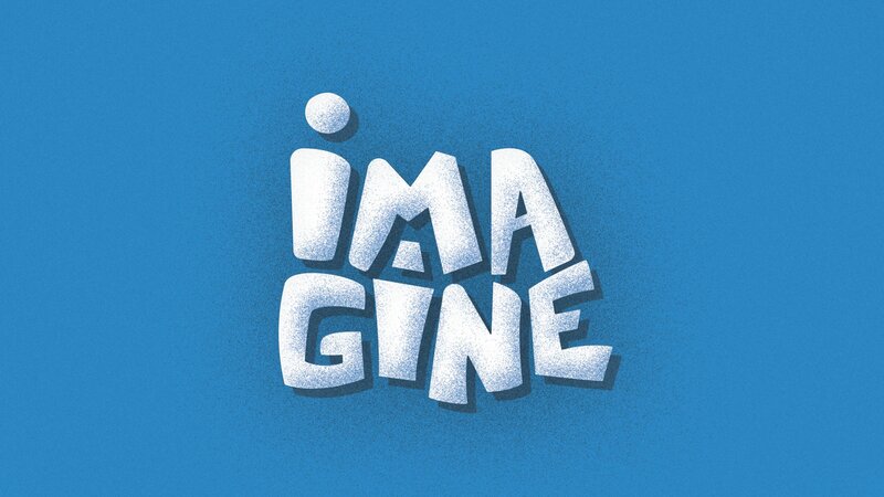 Text Logo on Blue Background — Calm, Illustration
