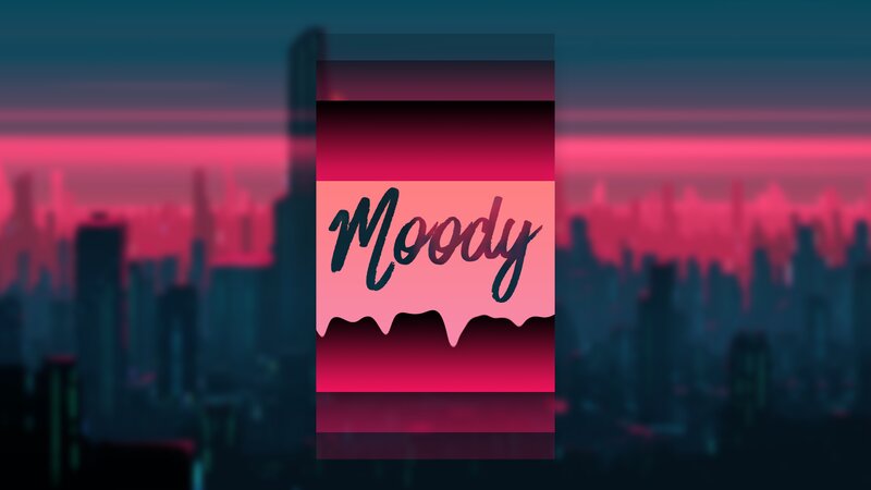 Text Logo on Cityscape — Pink