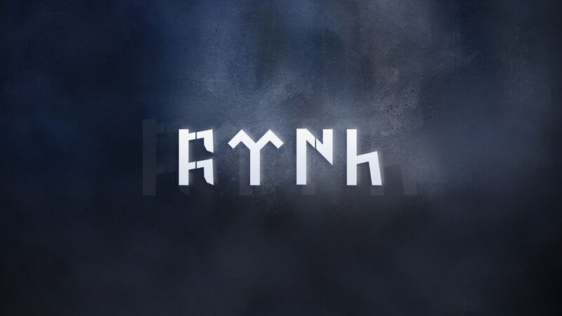 Text Logo on Dark Background — Black, Dramatic, Digital Art, Dark Background, White Text