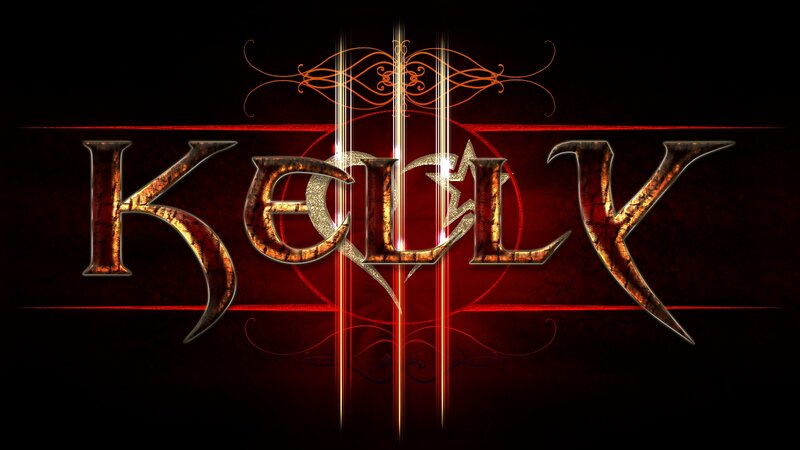 Text Logo on Dark Background — Black, Dramatic, Digital Art, Ornate Design