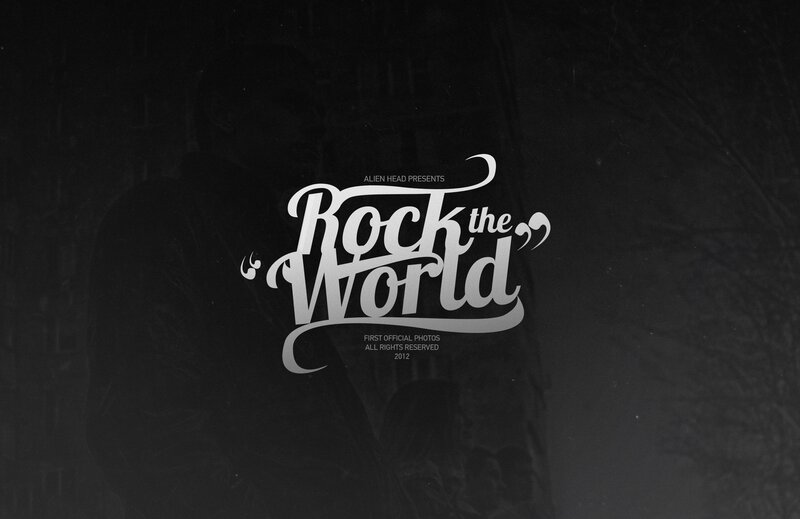 Text Logo on Dark Background — Black, Dramatic, Vector Art, White
