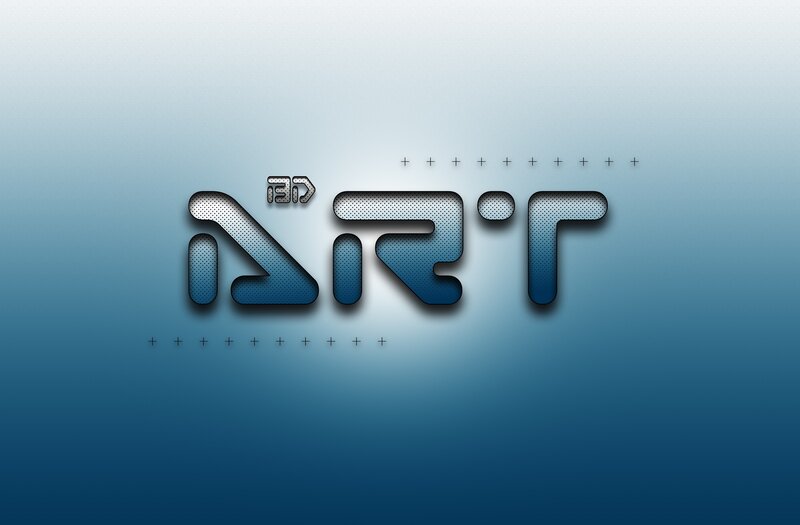 Text Logo on Gradient — Blue